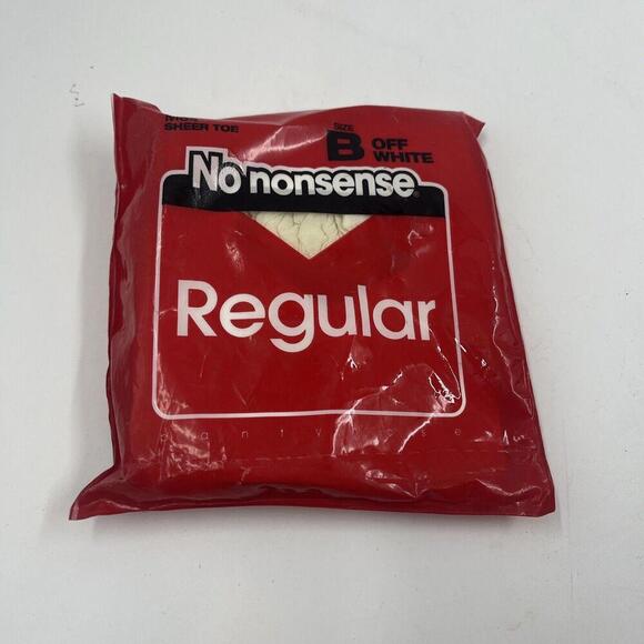 Vtg NOS No Nonsense Regular Pantyhose M54 Off White Sheer Toe Size B - Picture 1 of 2